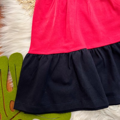Vestido Três Marias com Brilhos - Off White, Pink e Marinho